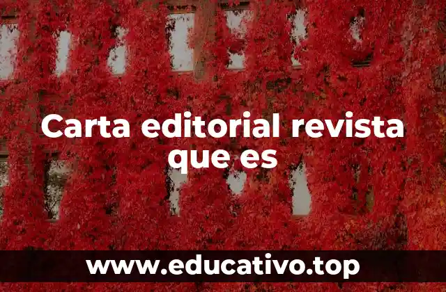 Carta editorial revista que es