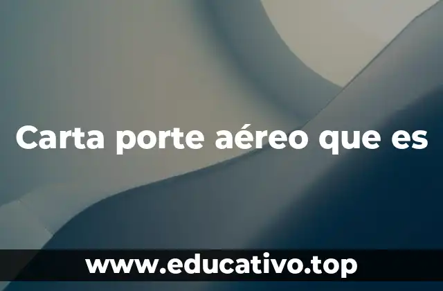Carta porte aéreo que es