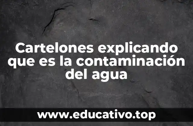 Cartelones explicando que es la contaminación del agua