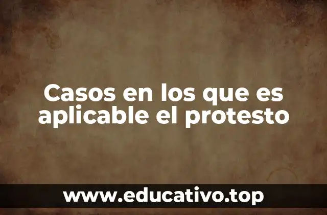 Casos en los que es aplicable el protesto