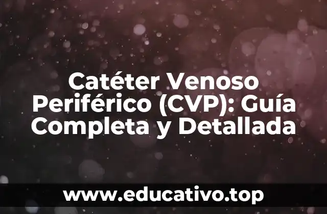 Catéter Venoso Periférico (CVP): Guía Completa y Detallada