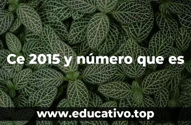 Ce 2015 y número que es