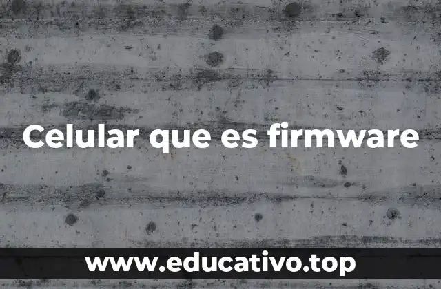 Celular que es firmware