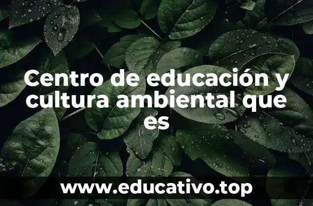 Centro de educación y cultura ambiental que es