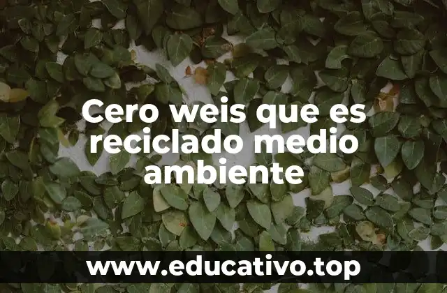 Cero weis que es reciclado medio ambiente