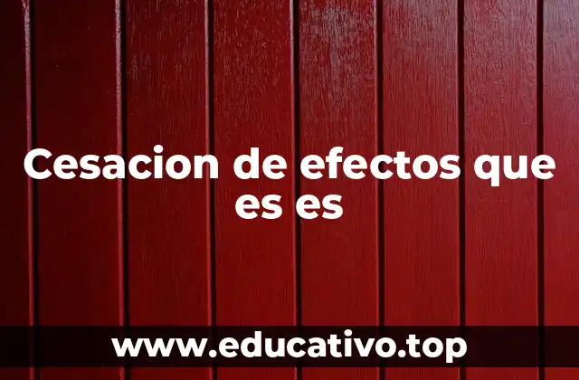 Cesacion de efectos que es es