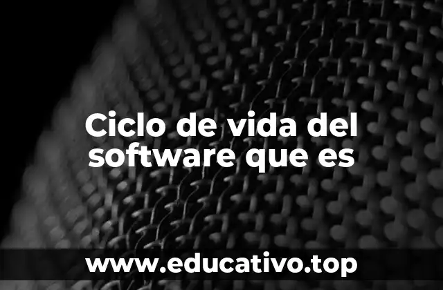 Ciclo de vida del software que es