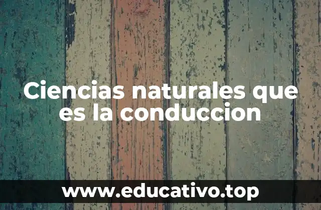 Ciencias naturales que es la conduccion