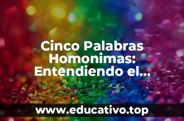 Cinco Palabras Homonimas: Entendiendo el Concepto