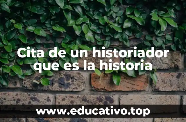 Cita de un historiador que es la historia