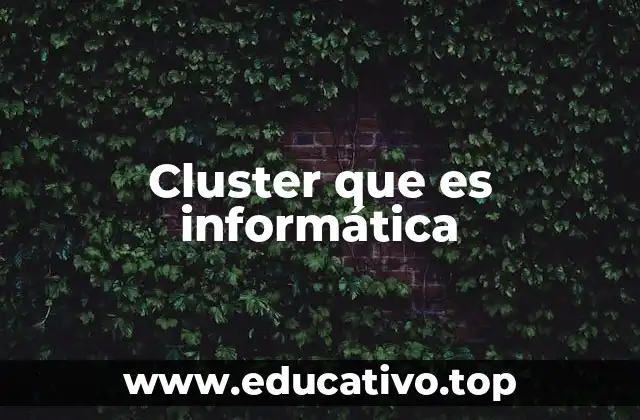 Cluster que es informática