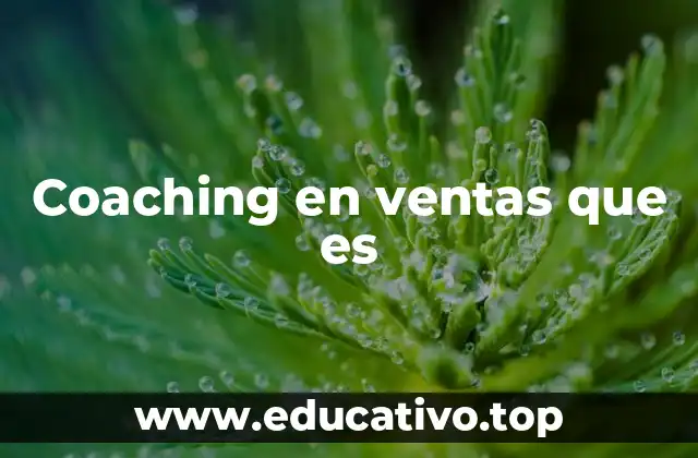 Coaching en ventas que es