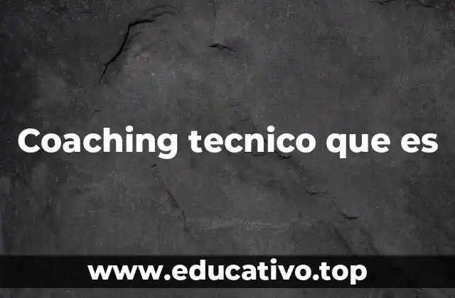 Coaching tecnico que es