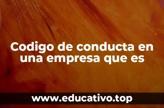 Codigo de conducta en una empresa que es