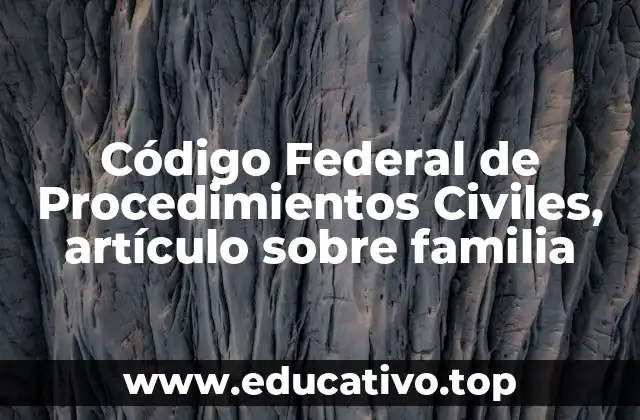 Código Federal de Procedimientos Civiles, artículo sobre familia
