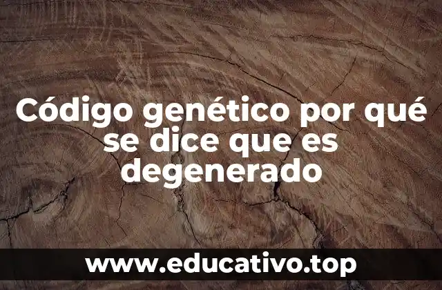 Código genético por qué se dice que es degenerado