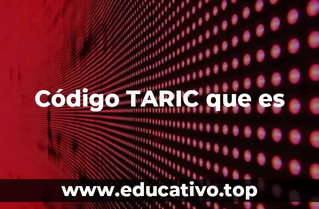 Código TARIC que es