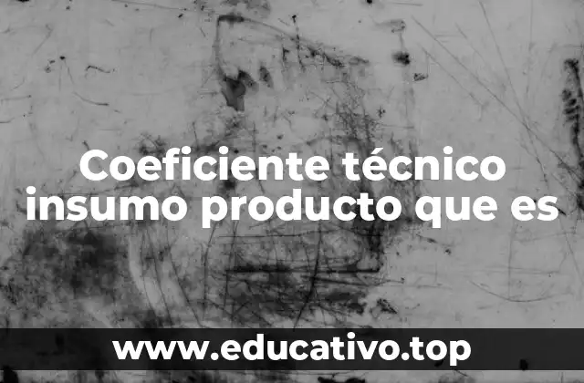 Coeficiente técnico insumo producto que es