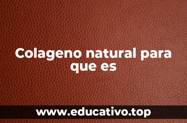 Colageno natural para que es