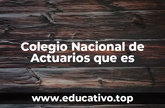 Colegio Nacional de Actuarios que es