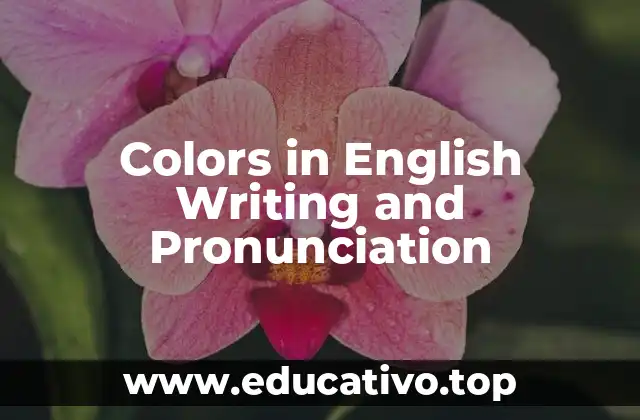 Colors in English Writing and Pronunciation