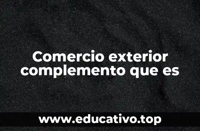 Comercio exterior complemento que es