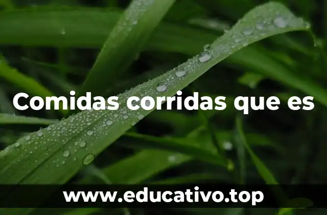Comidas corridas que es