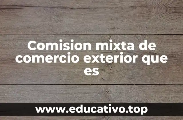 Comision mixta de comercio exterior que es