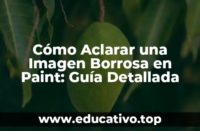Cómo Aclarar una Imagen Borrosa en Paint: Guía Detallada