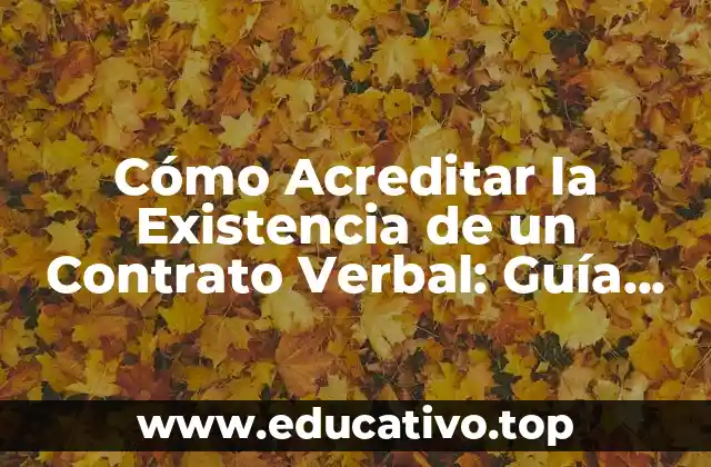 Cómo Acreditar la Existencia de un Contrato Verbal: Guía Completa