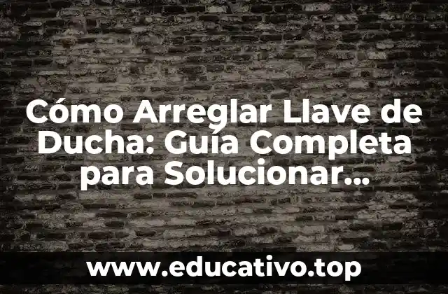 Cómo Arreglar Llave de Ducha: Guía Completa para Solucionar Problemas de Agua