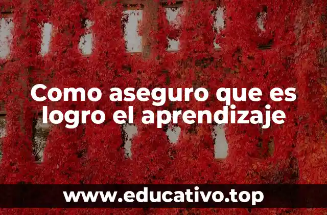 Como aseguro que es logro el aprendizaje