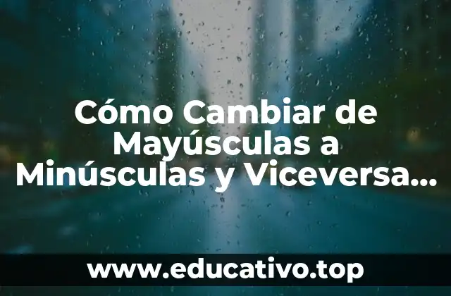 Cómo Cambiar de Mayúsculas a Minúsculas y Viceversa en Excel