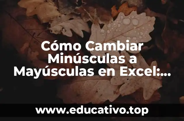 Cómo Cambiar Minúsculas a Mayúsculas en Excel: Guía Práctica y Detallada