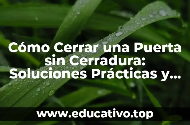 Cómo Cerrar una Puerta sin Cerradura: Soluciones Prácticas y Efectivas