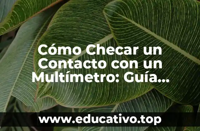 Cómo Checar un Contacto con un Multímetro: Guía Práctica y Segura