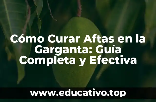 Cómo Curar Aftas en la Garganta: Guía Completa y Efectiva