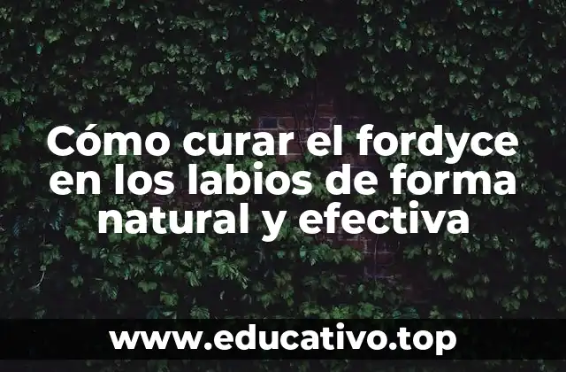 Cómo curar el fordyce en los labios de forma natural y efectiva