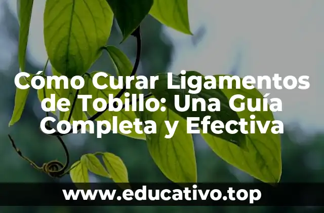 Cómo Curar Ligamentos de Tobillo: Una Guía Completa y Efectiva