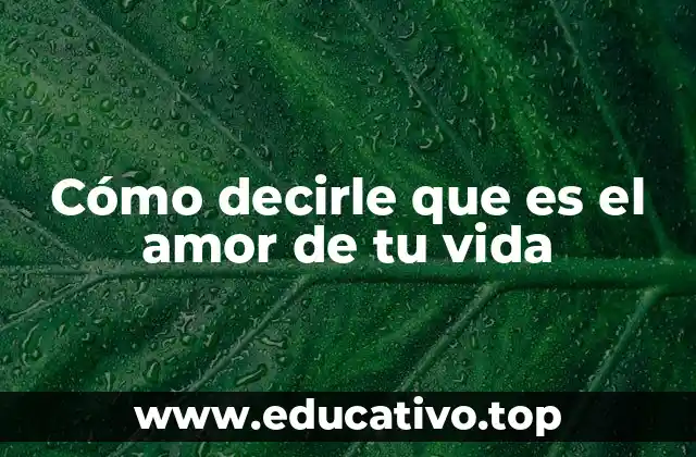 Cómo decirle que es el amor de tu vida