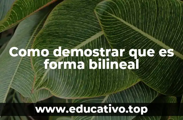 Como demostrar que es forma bilineal