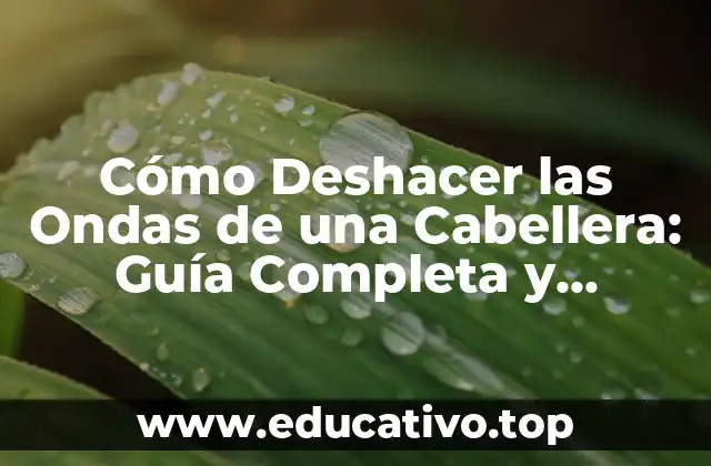 Cómo Deshacer las Ondas de una Cabellera: Guía Completa y Detallada