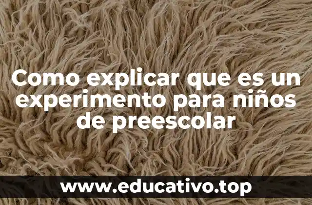 Como explicar que es un experimento para niños de preescolar