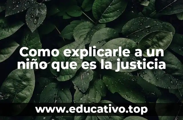 Como explicarle a un niño que es la justicia
