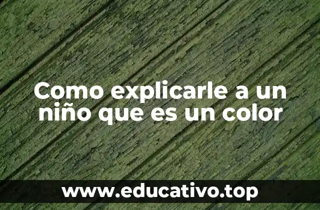 Como explicarle a un niño que es un color