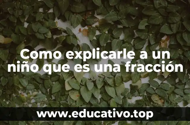 Como explicarle a un niño que es una fracción