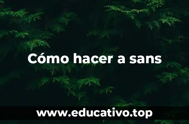 Cómo hacer a sans