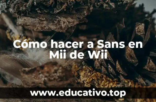 Cómo hacer a Sans en Mii de Wii