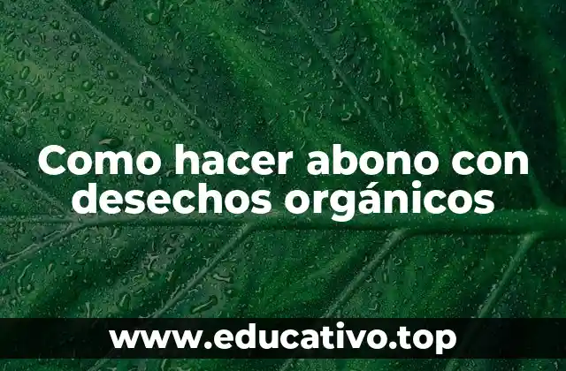 Como hacer abono con desechos orgánicos