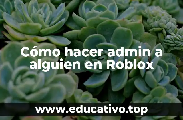 Cómo hacer admin a alguien en Roblox